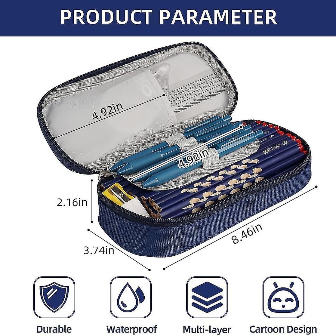 SkyShopy Cute 3D Space Pencil Case for Kids, Big Capacity Canvas Pencil Pouch with Zipper, Waterproof & Durable Large Storage Pencil case for Boys and Girl SkyShopy Cute 3D Space Pencil Case for Kids, Big Capacity Canvas Pencil Pouch with Zipper, Waterproof & Durable Large Storage Pencil case for Boys and Girl